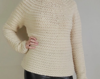 GAP Vintage chunky knit cream lambswool sweater