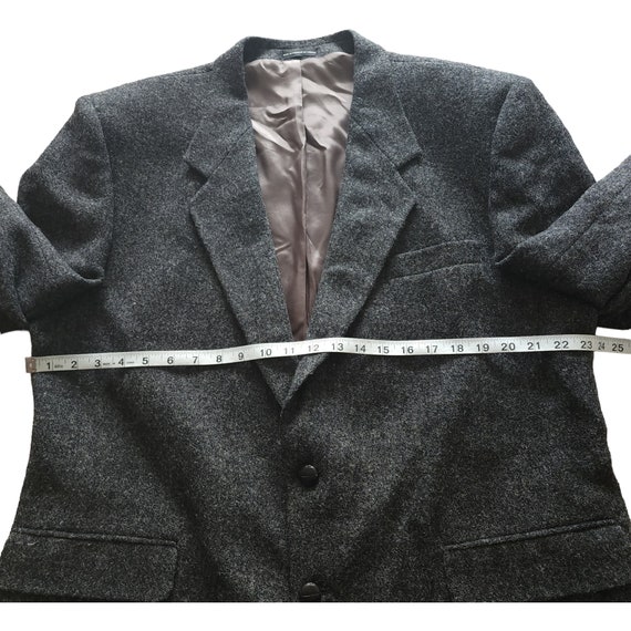 Vintage Harris Tweed charcoal grey blazer sport c… - image 4