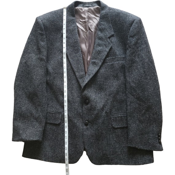 Vintage Harris Tweed charcoal grey blazer sport c… - image 3