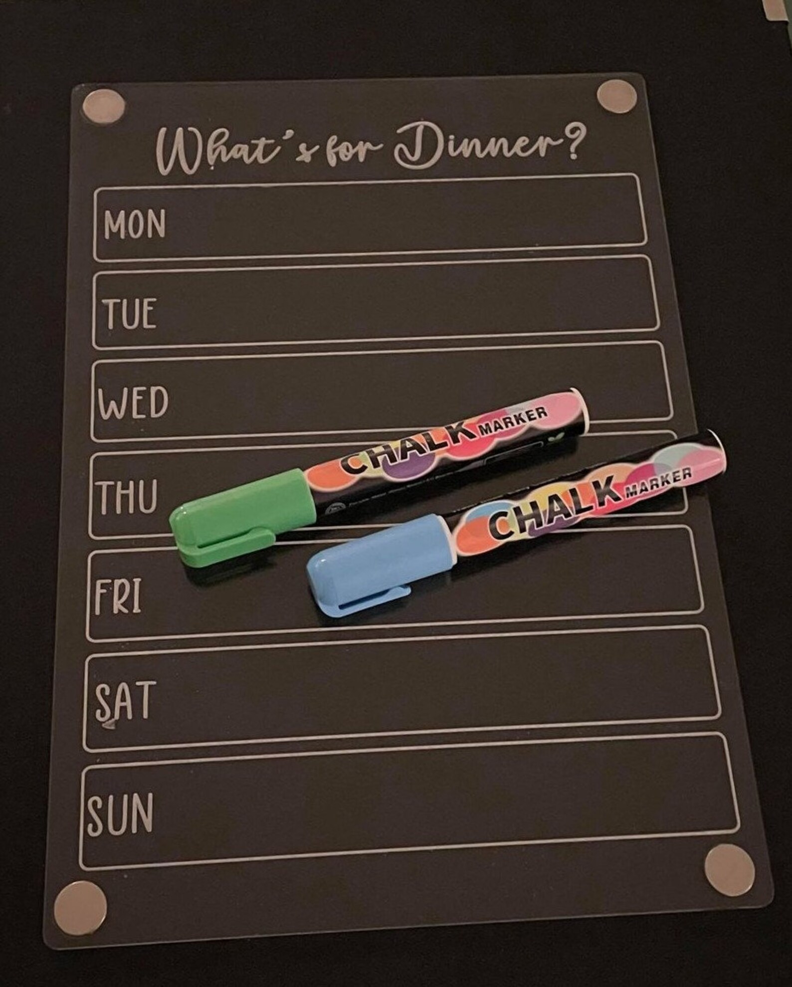 Fridge Acrylic Planner Board l organiser l Meal Planner Etsy