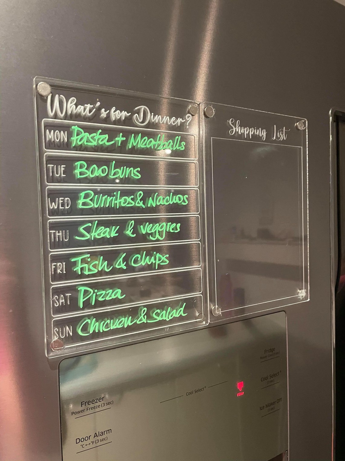 fridge-acrylic-planner-board-l-magnet-organiser-l-meal-planner-etsy