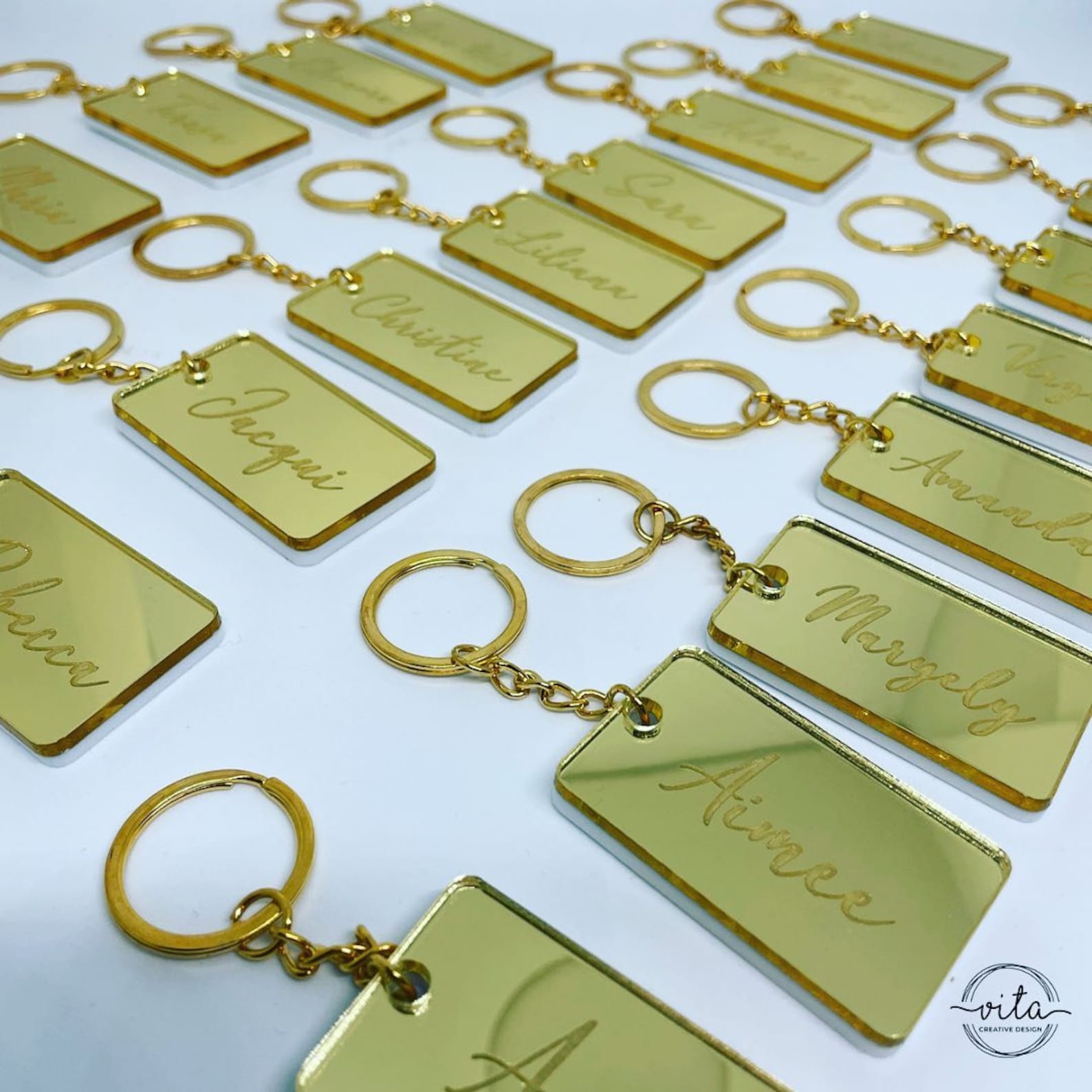 Personalised Mirror Acrylic Keyring l keychain l Engraved l Etsy