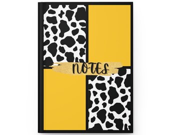 Yellow Cow Print Hardcover Journal