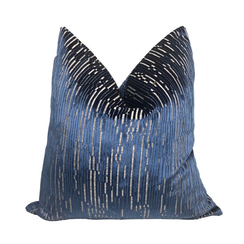 Navy Blue Pillow Cover, Navy Throw Pillow Case, Velvet Cushion Case, Iridescent Blue Pillow
