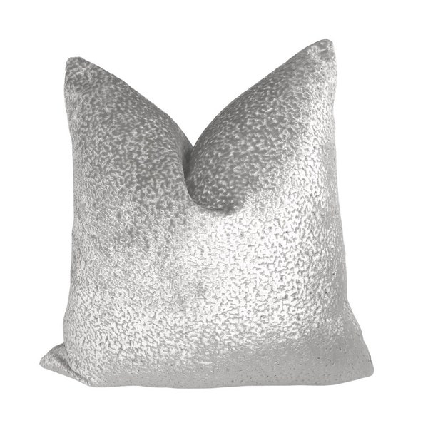 Iridescent Silver Grey Velvet Pillow Cover, Metallic Throw Pillow, 22x22 20x20