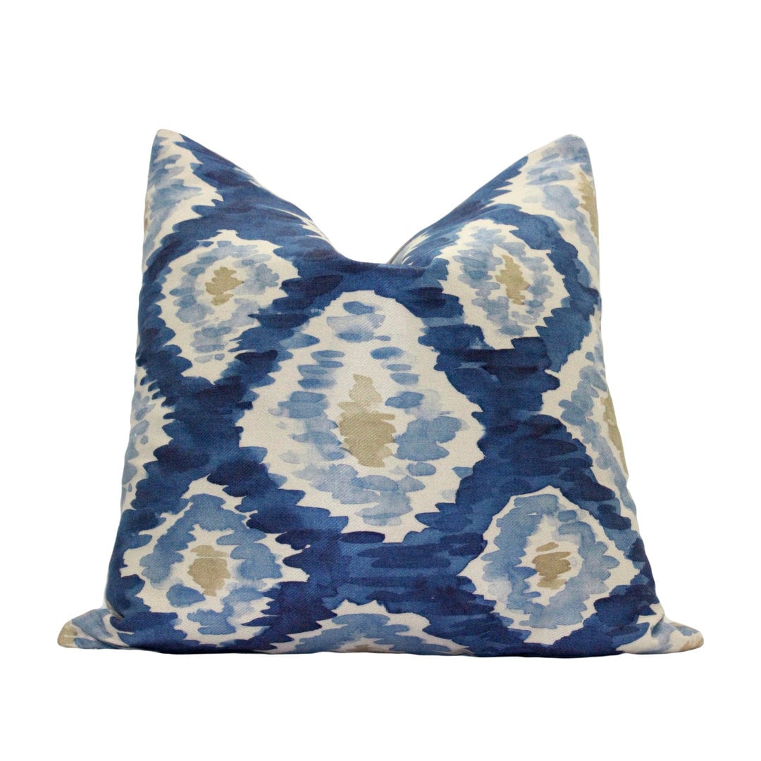 Abstract Pillow Cover, Watercolor Throw Pillow, Accent Pillow, Blue