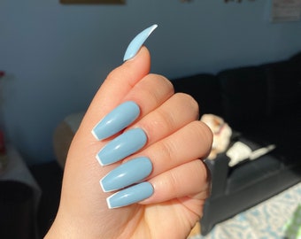 Light Blue Nails Etsy Light Blue Nails Etsy