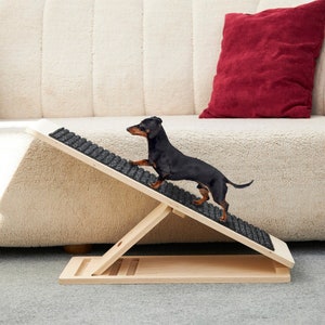 Adjustable Disassembled Wooden Dog Climbing Ramp Black