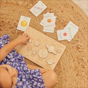 Rompecabezas del sistema solar para niños, aprenda juguetes de rompecabezas del sistema solar para niños (con tarjeta)