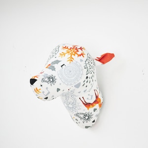 Christmas Concept Fabric Deer Head Wall Decor Orange