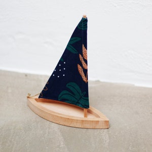 Wooden Sailing Boat and Sailors Set, Natural Toy, Handmade Toy