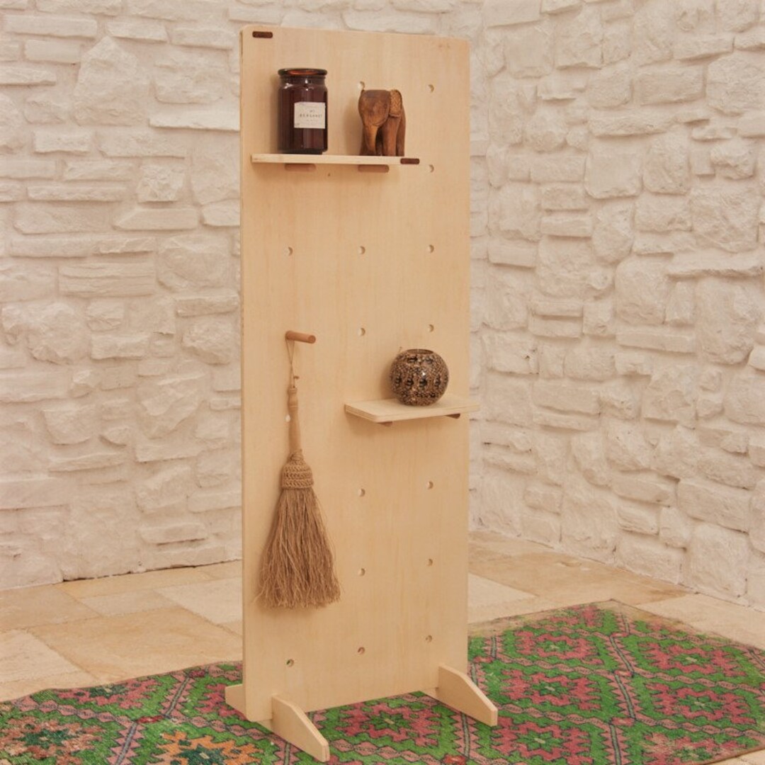 Free Standing Pegboard Shelving Display Unit, Free Shelf With Demounted