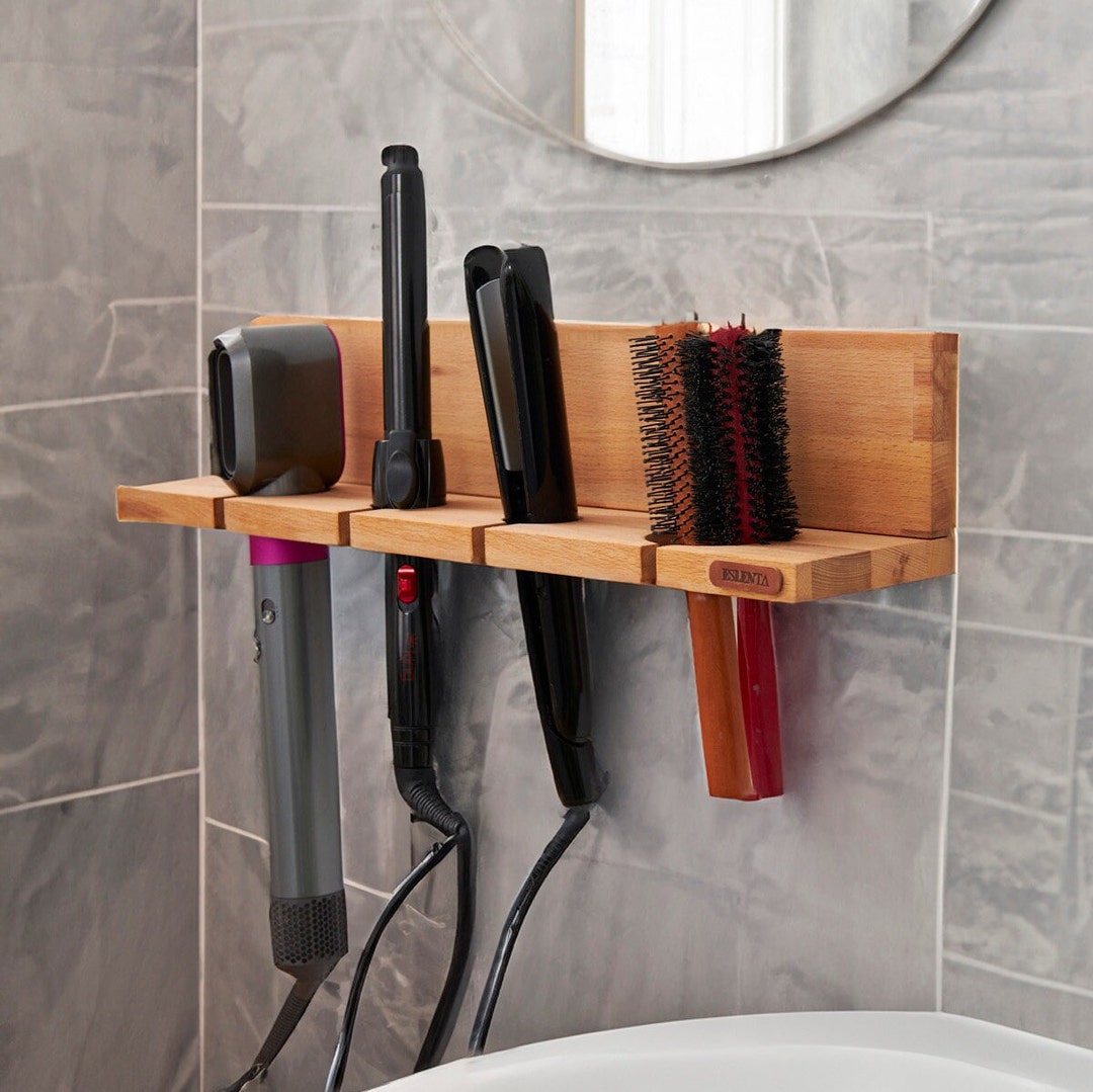 Buy Wall-mounted Wooden Hair Dryer Holder Online in India