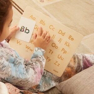 Türkisch und Englisch Doppelseitiges Alphabet Tracing Board, Montessori Alphabet Tracing Board (Alphabet Lernkarte mit Karte)