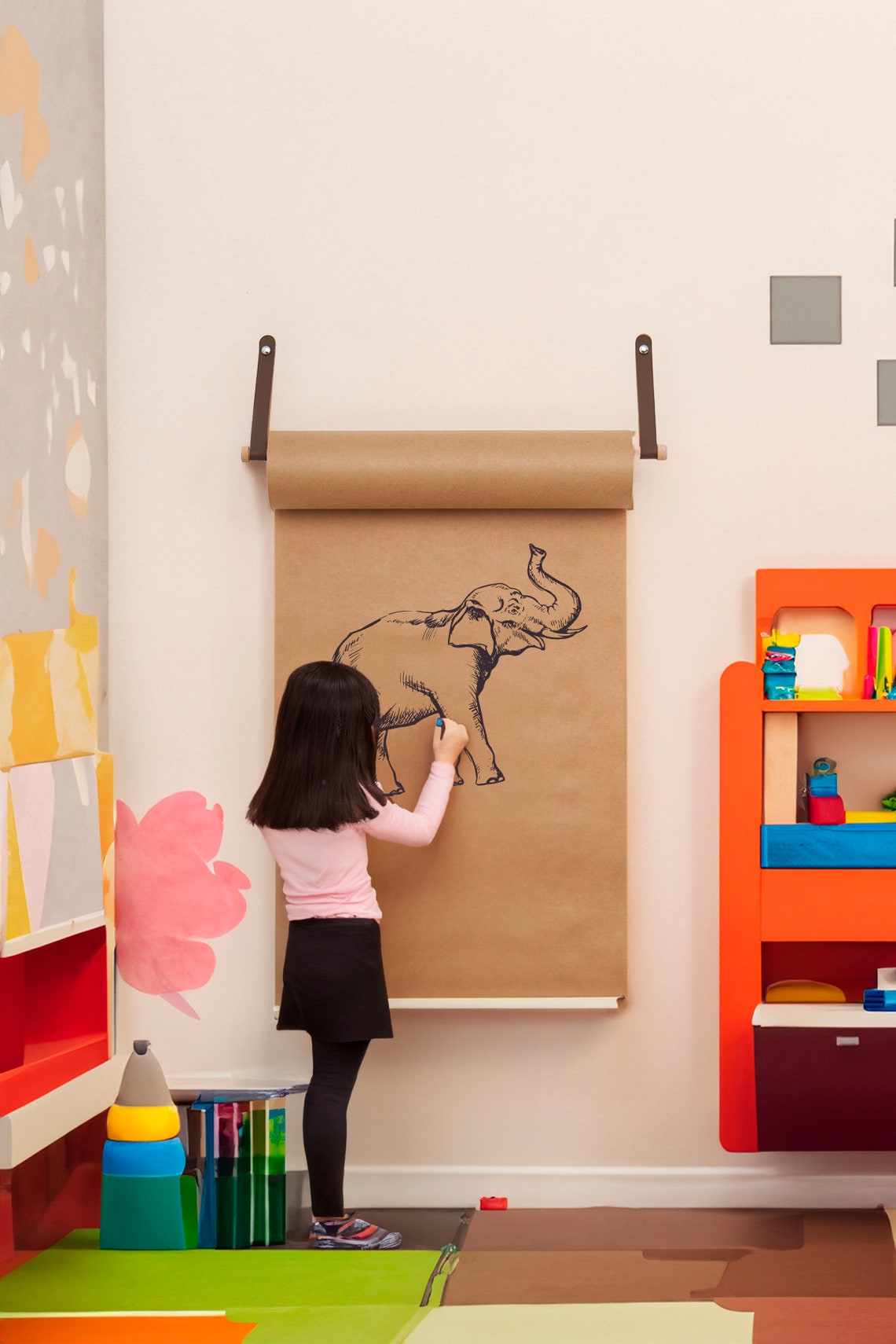 Wall Mounted Kraft Paper Roll, Coloring Roll Paper, Kraft Paper, Coffee