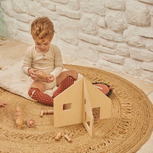 Wooden  Personalized Dollhouse, Modern Nursery Decor, Montessori Toys