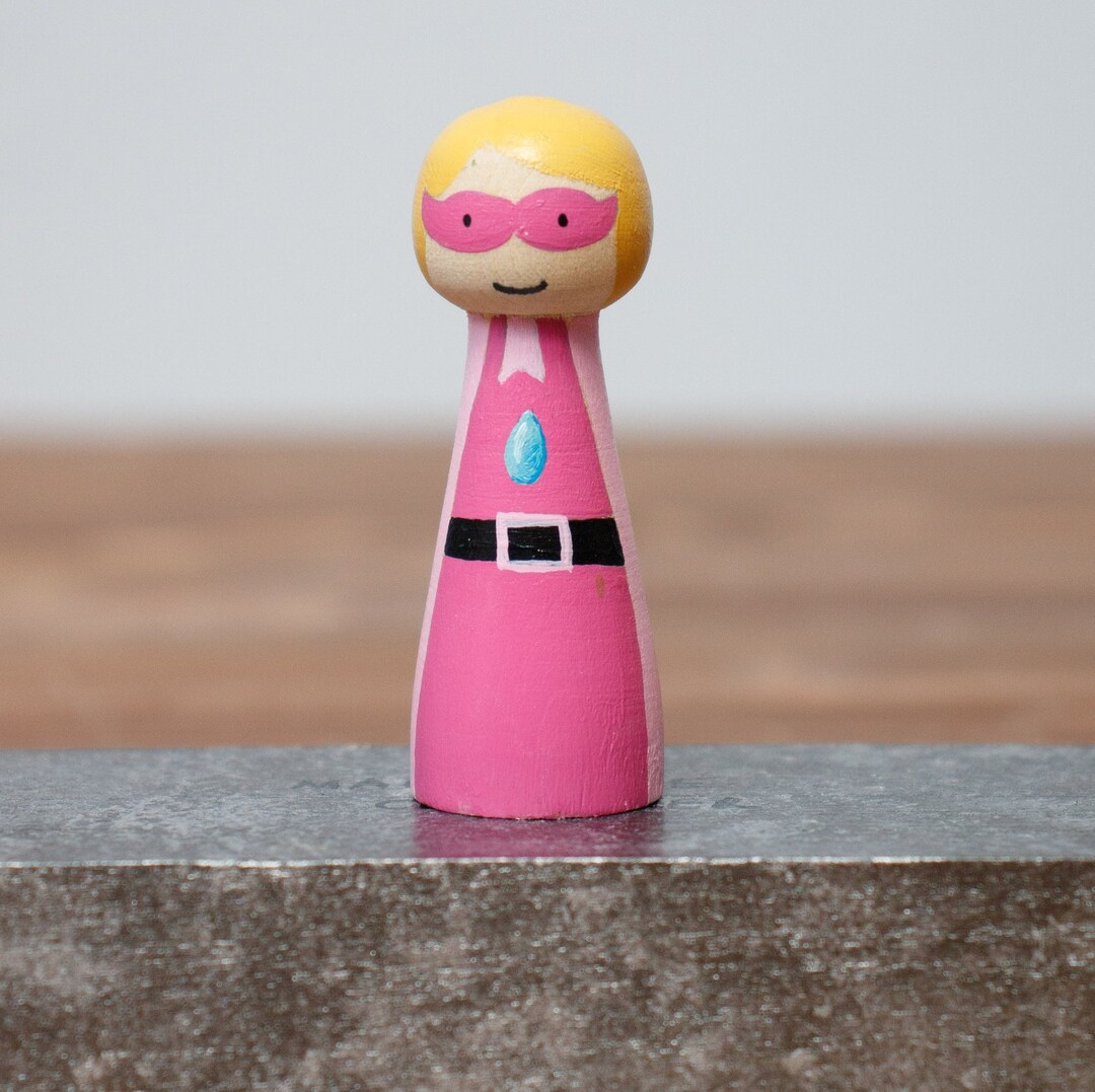 Paintable Wooden Peg Dolls, Montessori, Handmade, Natural Antibacterial