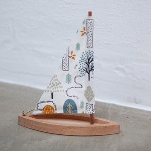 Wooden Sailing Boat and Sailors Set, Natural Toy, Handmade Toy