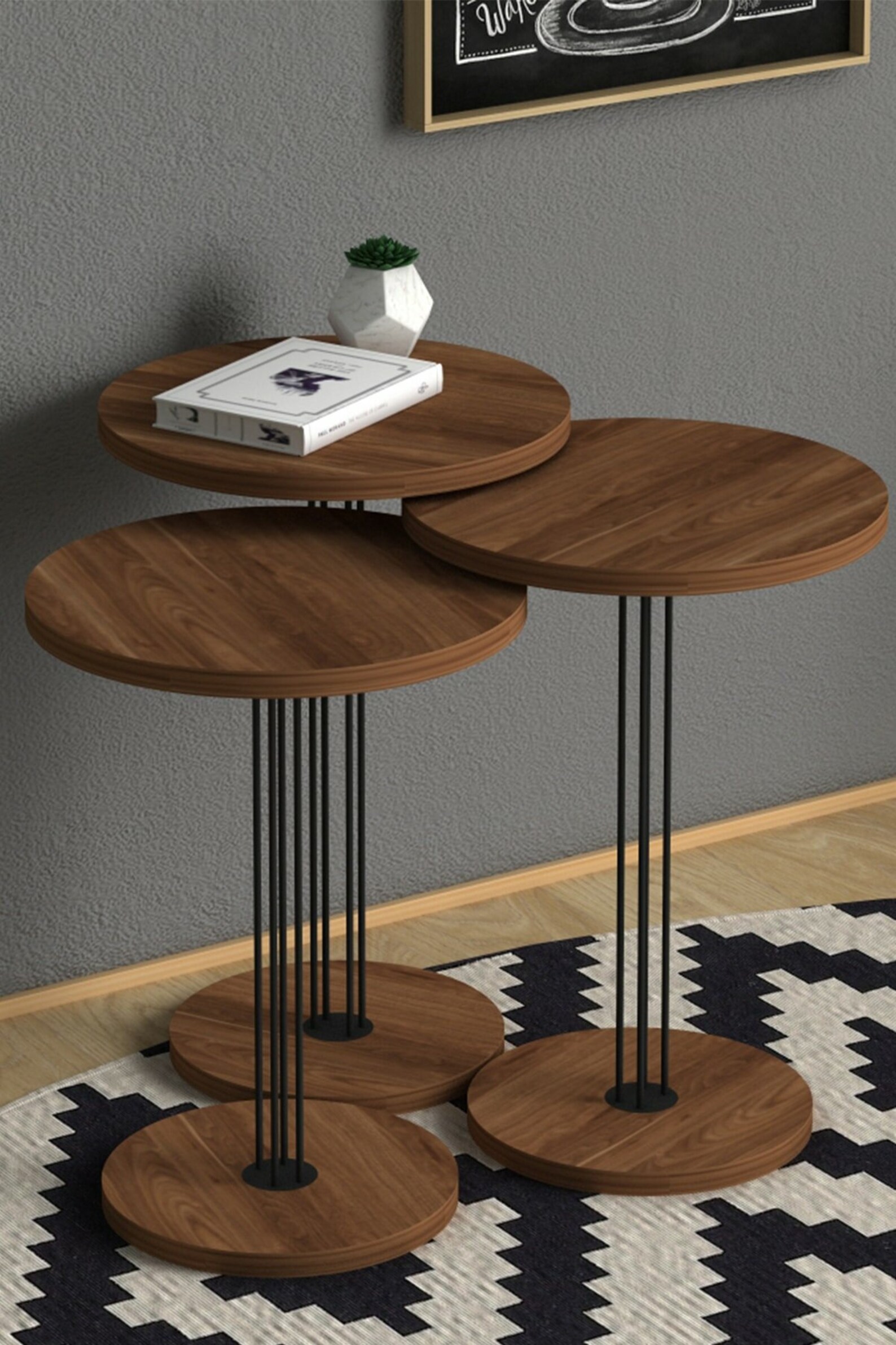 Nesting Round Table/Triple Coffee Table Etsy