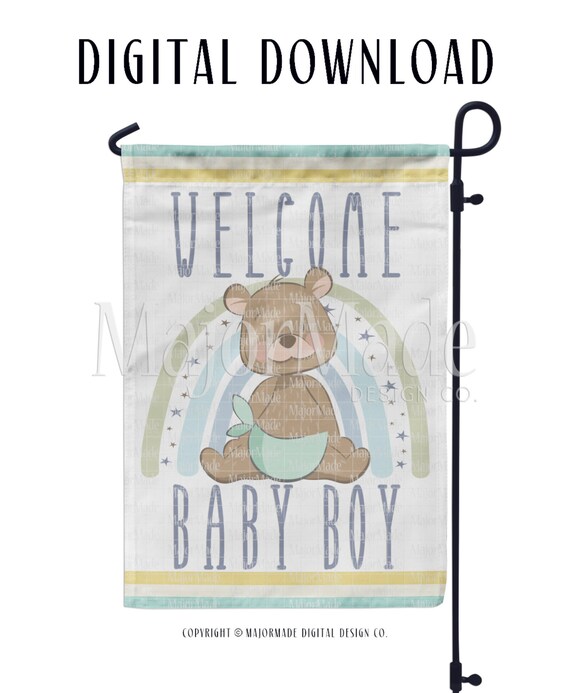 Baby Boy Garden Flag Design PNG Sublimation Etsy