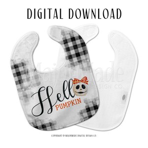 Hello Pumpkin Bib Design | Baby Bib Design | PNG | Sublimation Design | Digital Download