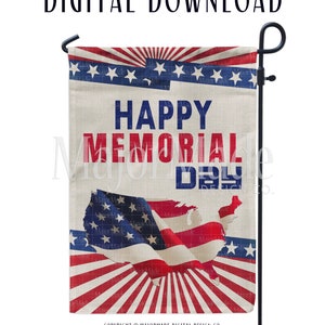 Memorial Day Garden Flag Design | PNG | Sublimation Design | Digital Download