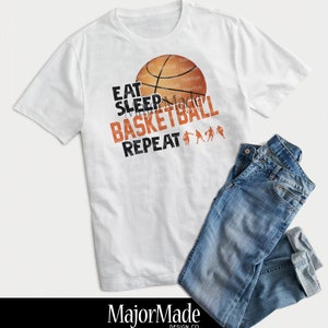 Eat Sleep BASKETBALL Repeat  PNG | Sublimation Design | Digital Download | T|shirt Design | Sports Clipart