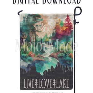 Live Love Lake Garden Flag Design | PNG | Sublimation Design | Digital Download