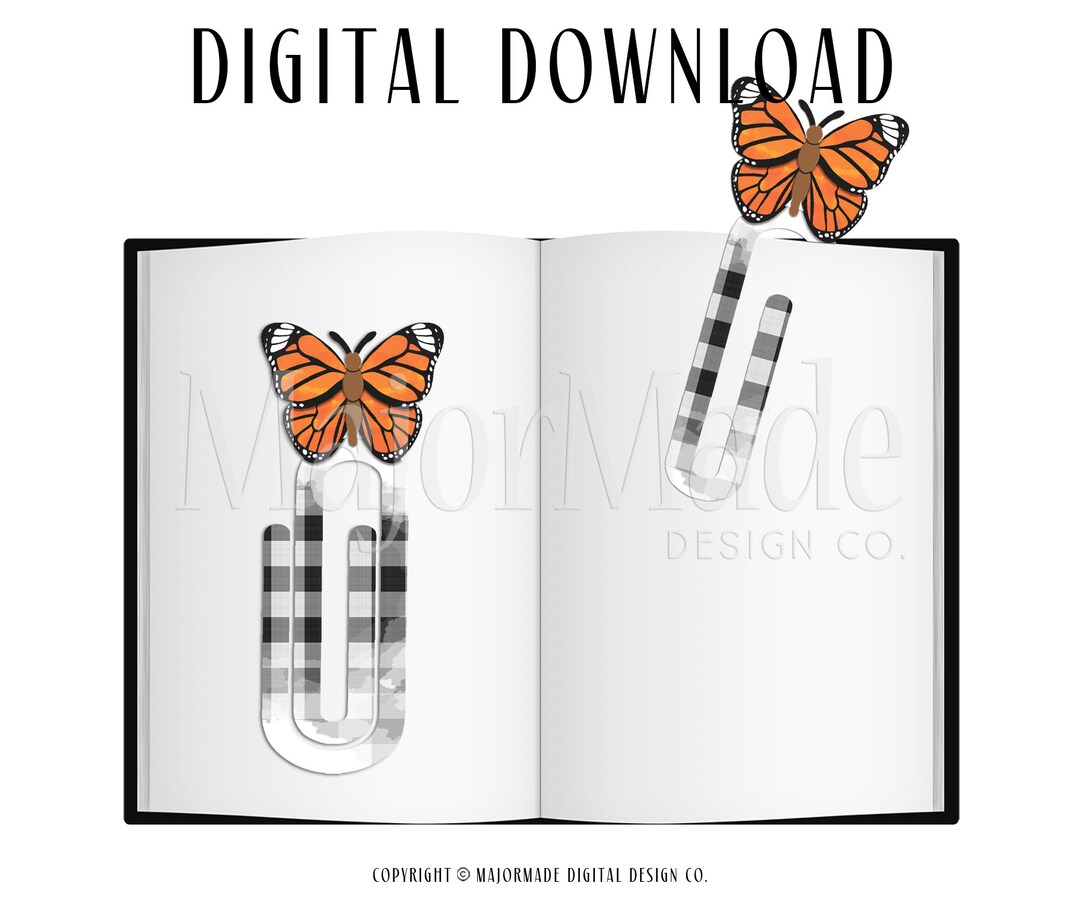 Butterfly Bookmark Design PNG Sublimation Design Digital Download ...