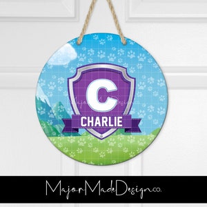 Pup Pack PURPLE | Door Hanger Design | PNG | Sublimation Design | Digital Download