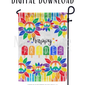 Happy PRIDE Month | Garden Flag Design | PNG | Sublimation Design | Digital Download