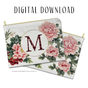 Gold Garden | PNG | Sublimation Design | Digital Download | Personalized Cosmetic Bag Design