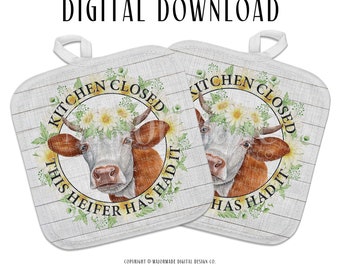 Farm House Pot Holder Design | PNG | Sublimation Design | Digital Download | Kitchen Clipart