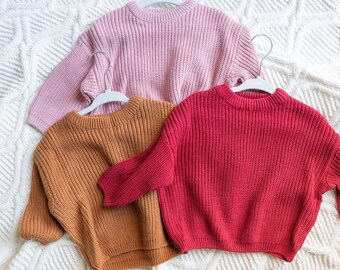 Oversized Knit Sweater for Babies and Toddlers: Cotton Blend