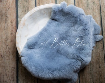 Free Shipping, BUNDLE 2 Natural Dyed Fur, Newborn rabbit fur, Newborn Fur, Newborn Photo Props, Fur Blanket, Photography Props, Posing layer