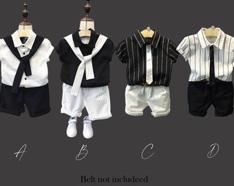 Stylish Baby Boy Outfit with Black n White Set | Wedding Outfit | Toddler Suit/ Toddler Boys wedding baptism christening outfit set/ kpop