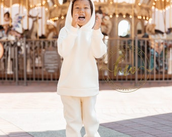 Kids Fleece Hoodie and Pants Set: Unisex Cotton Tracksuit