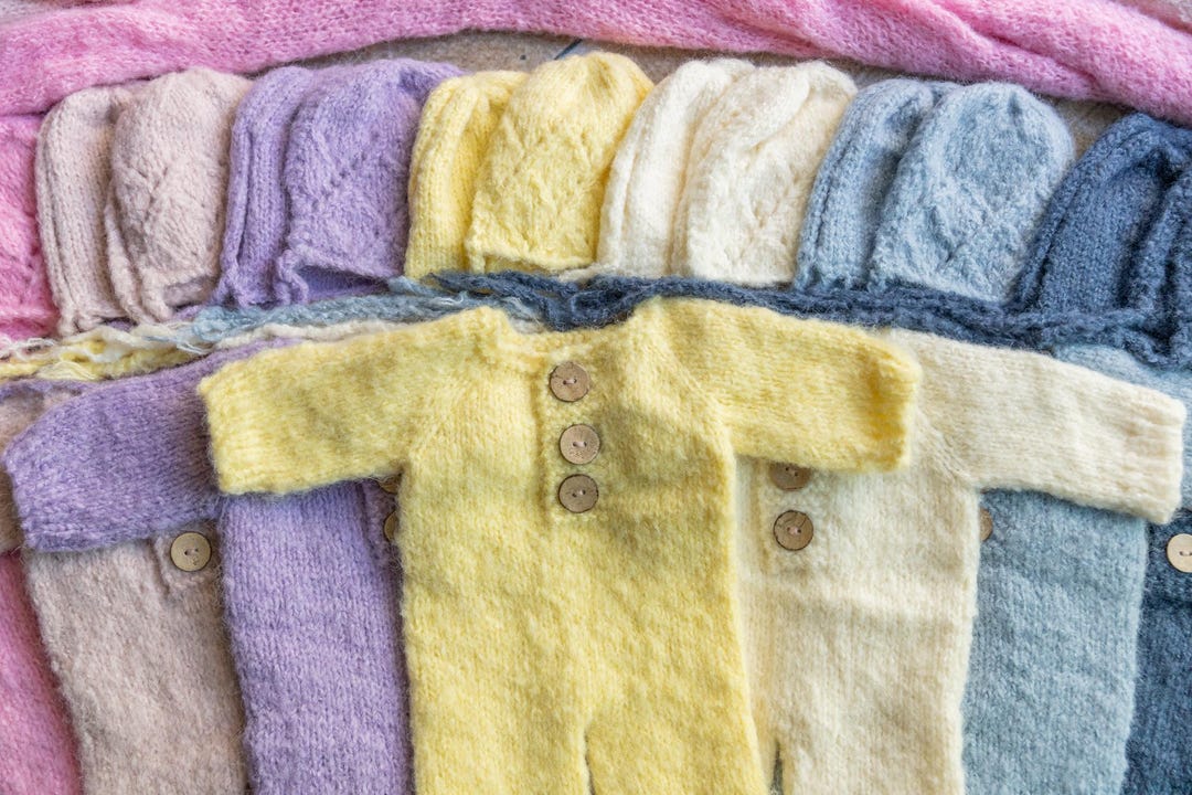 Natural Colors Alpaca Wool Newborn Photography Props Set/ 1 X Alpaca ...