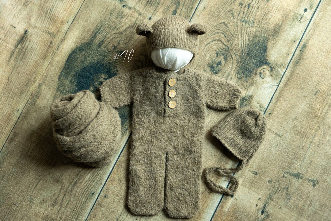 COOL BROWN #40 Alpaca Wool Newborn Photography Props Set/ 1 X Alpaca ...