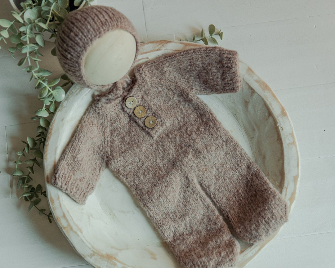 45 BROWN Alpaca Wool Newborn Photography Props Set/ 1 X Alpaca Wool ...