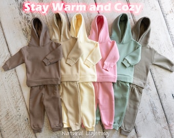 COZY & WARM Unisex Kid’s Fleece Hoodies and Pants, Jogger Set, Kids Sweatshirt, Kids Winter Outfits, Hoodie for toddler, baby Winter Clothes