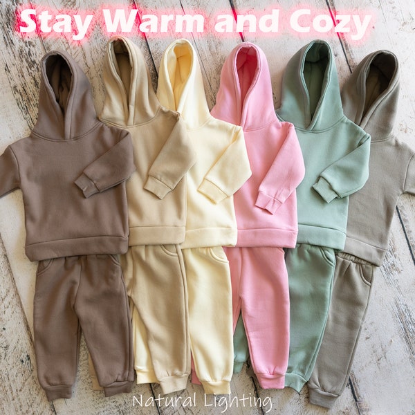 COZY & WARM Unisex Kid’s Fleece Hoodies and Pants, Jogger Set, Kids Sweatshirt, Kids Winter Outfits, Hoodie for toddler, baby Winter Clothes