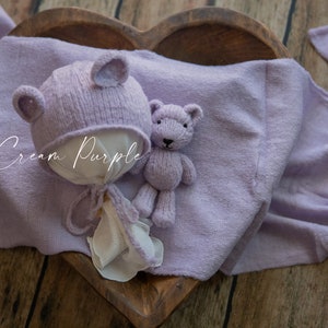 Knitted Newborn Photo Prop Set/ Handmade Knitted Toy bear/ Knitted baby props/ Newborn photography props/ Baby props image 7