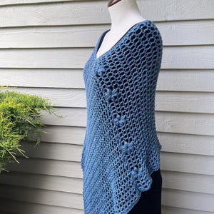 Handmade Crochet mesh flower poncho wrap, Boho layering poncho,***Made and ready to ship.***