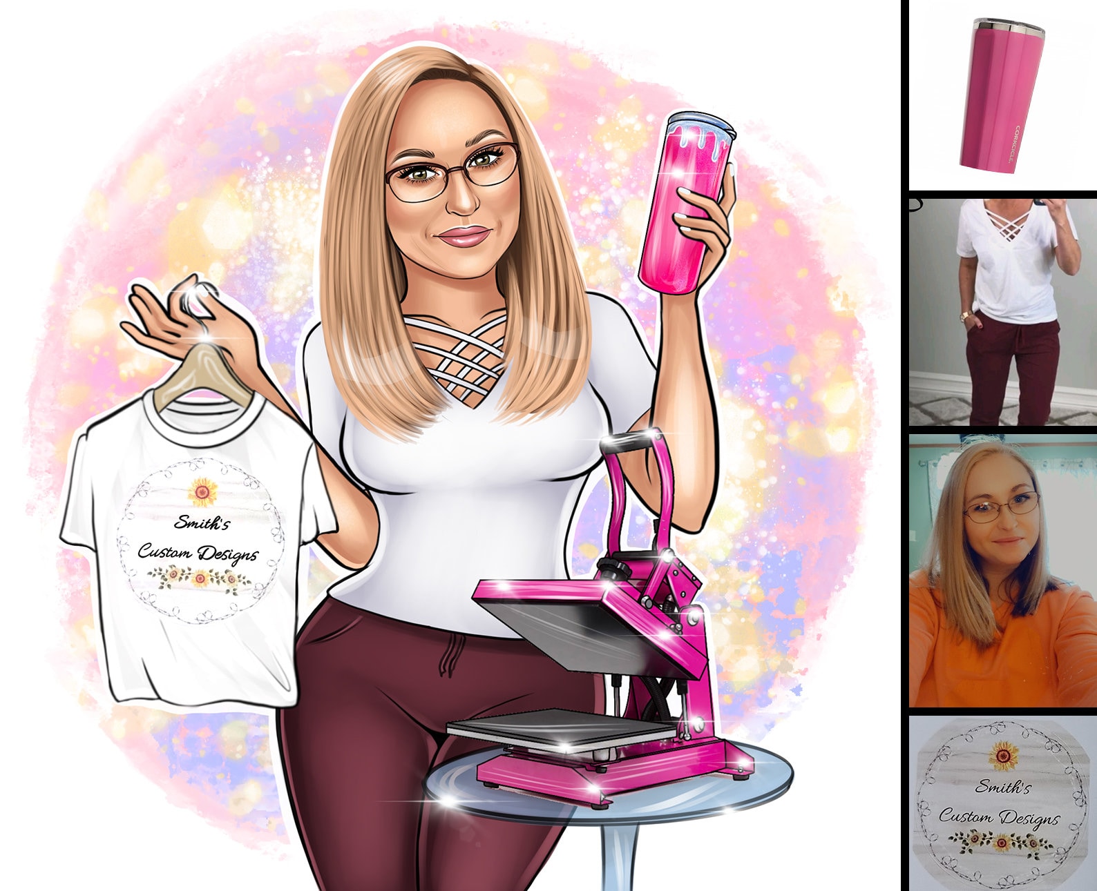 Cartoon Portrait Logo Cricut Craft Maker Digital Portrait Logo Etsy