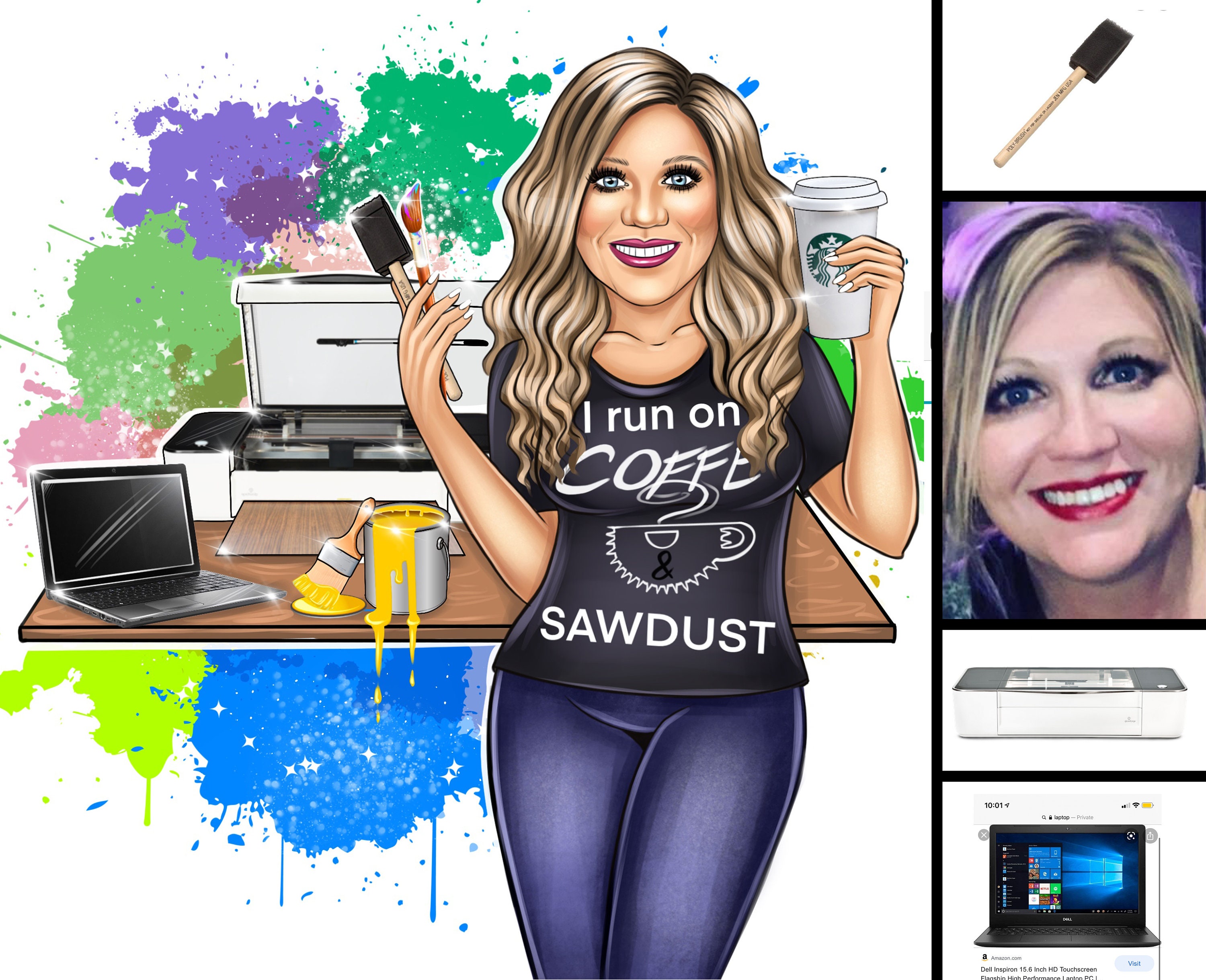 Cartoon Portrait Logo Cricut Craft Maker Digital Portrait Logo Etsy