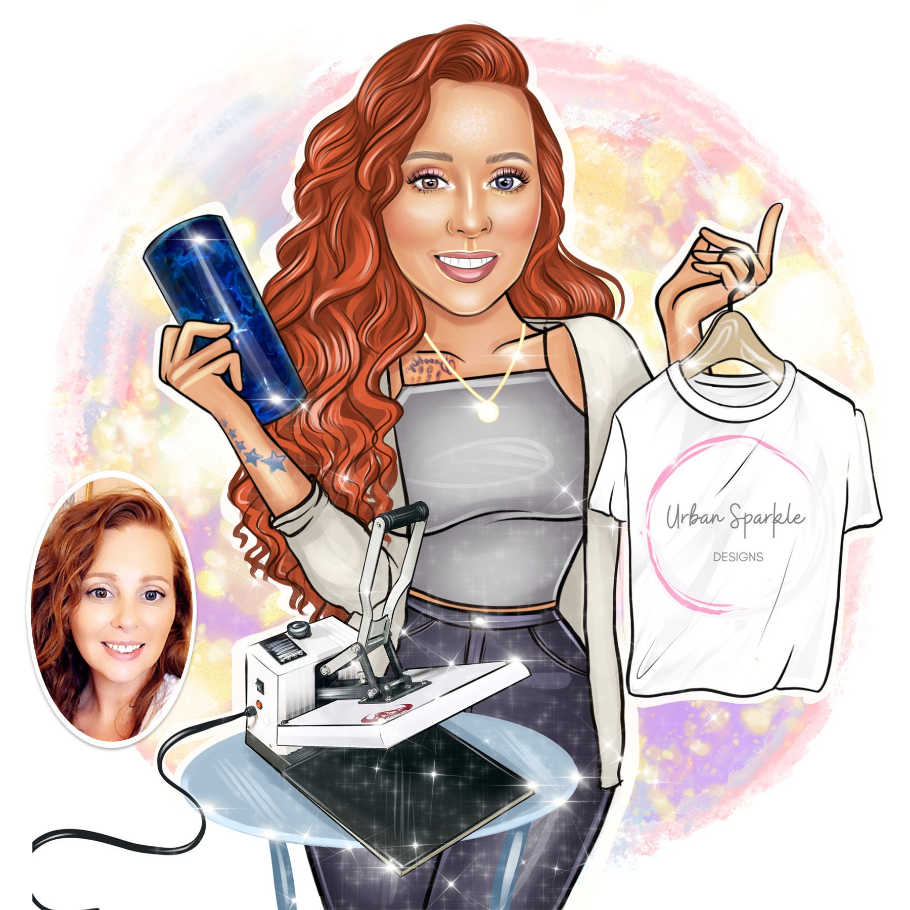 Cartoon Portrait Logo Cricut Craft Maker Digital Portrait Logo Etsy