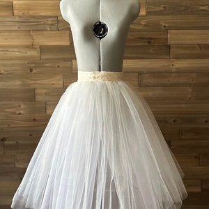 Romantic Ballet Tutu Practice Tutu Double Layer Tulle in Ivory Cream or Custom Color