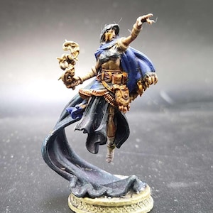 Floating Female Sorceress Wizard Adventurer 3d Printed Painted Miniature
