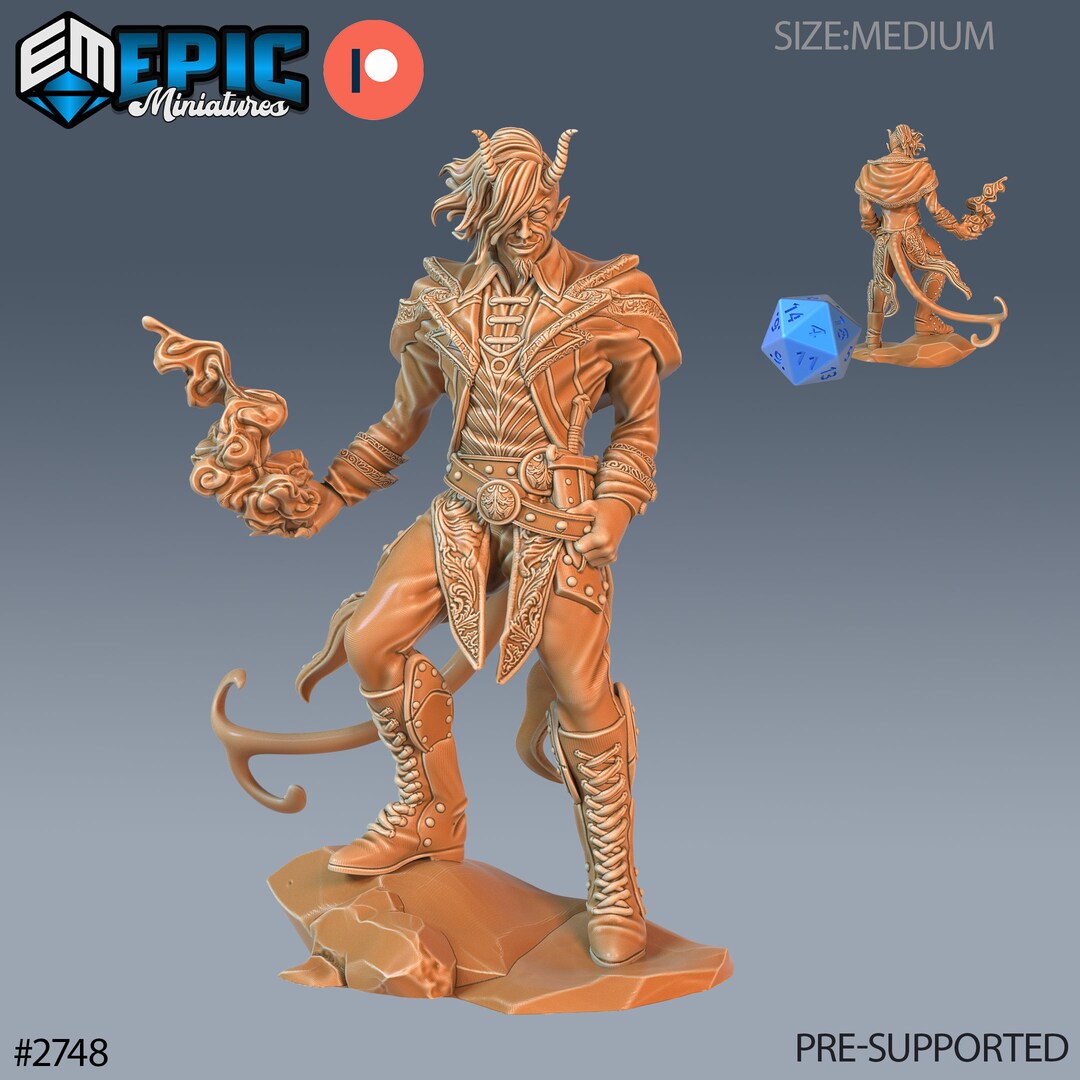 Tiefling Adventurer Epic Miniatures 3d Printed Player Characters - Etsy